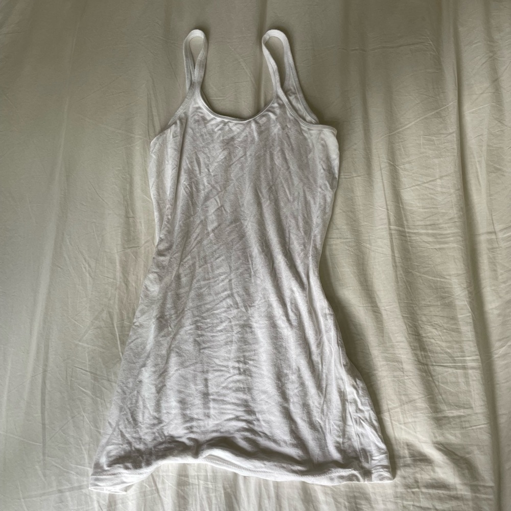 Long white tank top